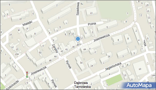 Dąbrowa Tarnowska, Rynek, 40, mapa Dąbrowa Tarnowska