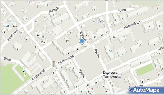 Dąbrowa Tarnowska, Rynek, 46, mapa Dąbrowa Tarnowska