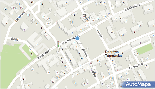 Dąbrowa Tarnowska, Rynek, 5, mapa Dąbrowa Tarnowska