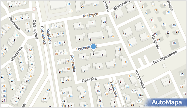Dąbrówka, Rycerska, 4, mapa Dąbrówka