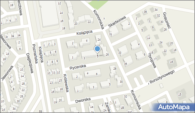 Dąbrówka, Rycerska, 5, mapa Dąbrówka