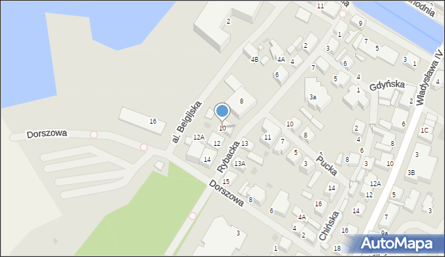 Darłowo, Rybacka, 10, mapa Darłowo