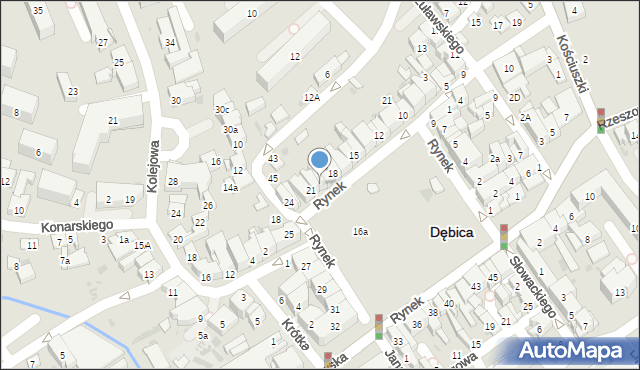 Dębica, Rynek, 20, mapa Dębicy
