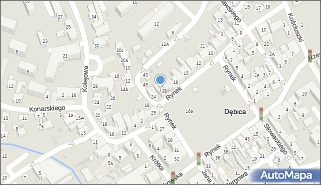 Dębica, Rynek, 22, mapa Dębicy