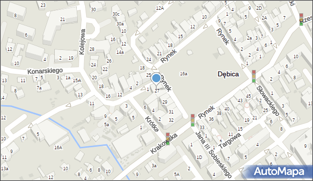 Dębica, Rynek, 27, mapa Dębicy