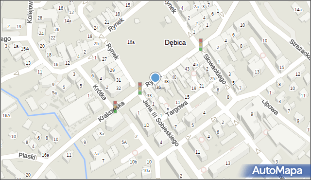 Dębica, Rynek, 35, mapa Dębicy