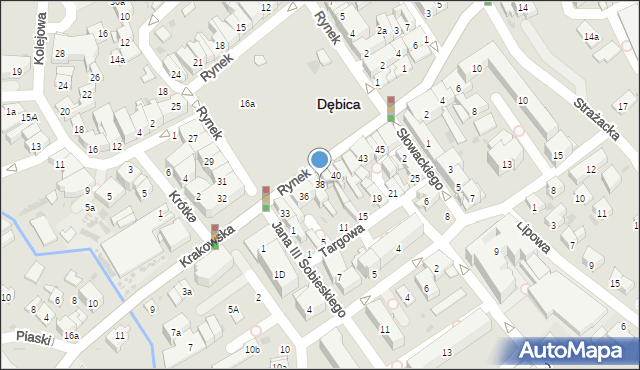 Dębica, Rynek, 38, mapa Dębicy