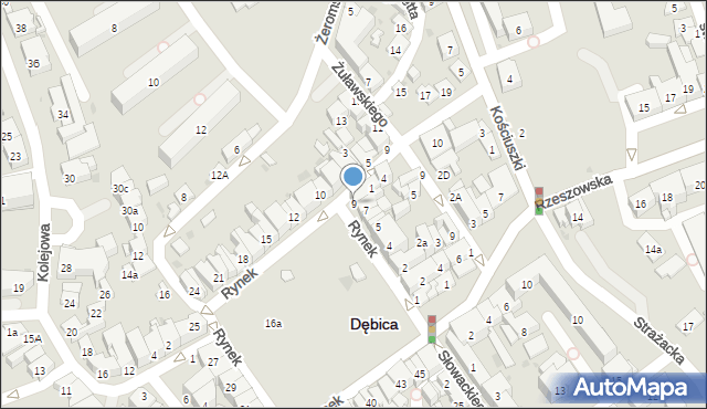 Dębica, Rynek, 9, mapa Dębicy