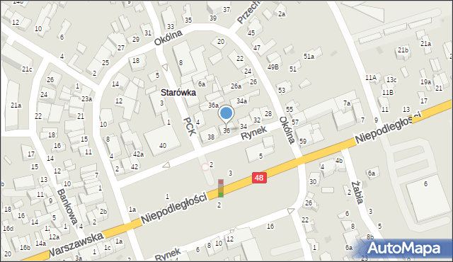 Dęblin, Rynek, 36, mapa Dęblin