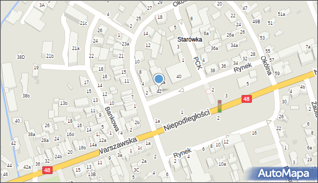 Dęblin, Rynek, 42, mapa Dęblin