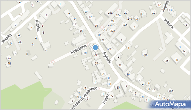 Dobczyce, Rynek, 21, mapa Dobczyce