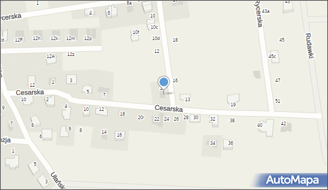 Dobra, Rycerska, 14a, mapa Dobra