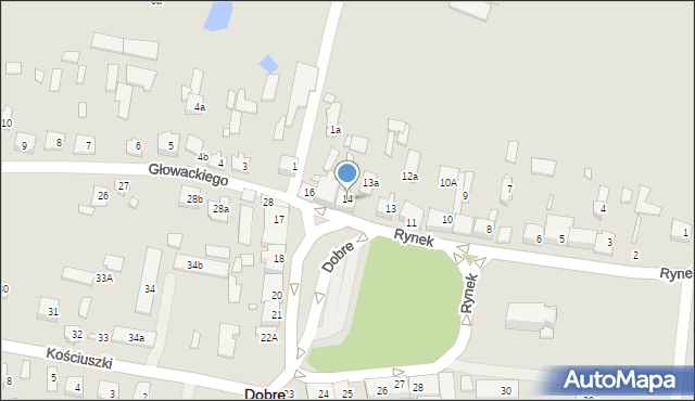 Dobre, Rynek, 14, mapa Dobre