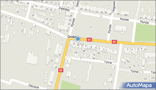 Drobin, Rynek, 12, mapa Drobin