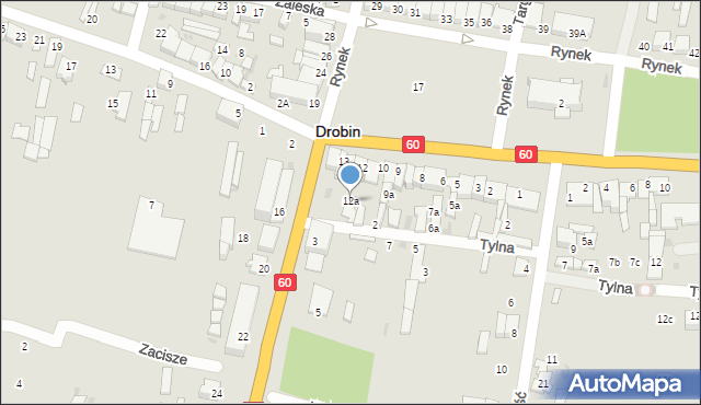 Drobin, Rynek, 12a, mapa Drobin