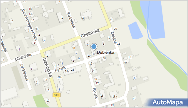 Dubienka, Rynek, 11, mapa Dubienka