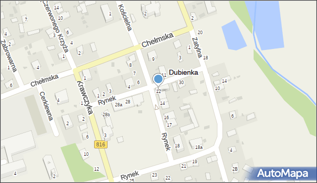 Dubienka, Rynek, 12, mapa Dubienka