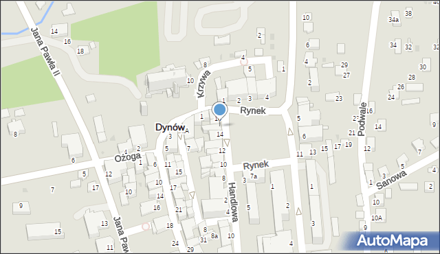 Dynów, Rynek, 15, mapa Dynów