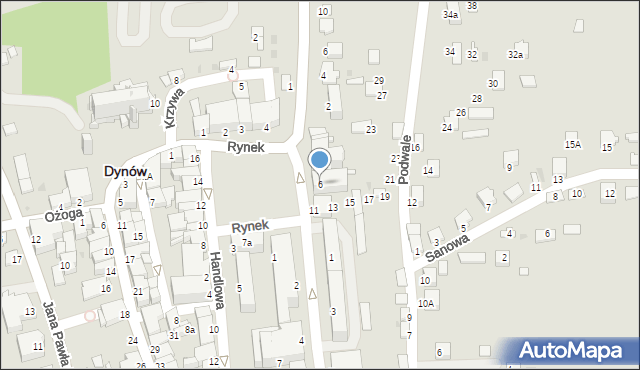 Dynów, Rynek, 6, mapa Dynów