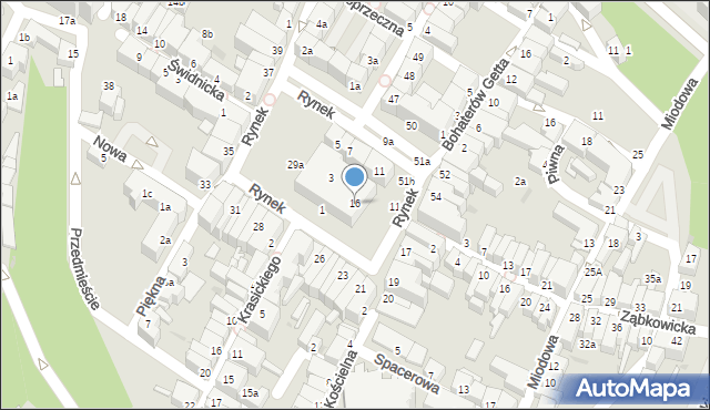 Dzierżoniów, Rynek, 16, mapa Dzierżoniów