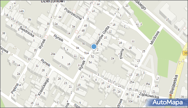 Dzierżoniów, Rynek, 51, mapa Dzierżoniów
