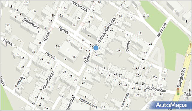 Dzierżoniów, Rynek, 54, mapa Dzierżoniów