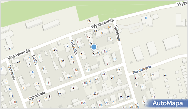 Dźwirzyno, Rybacka, 7a, mapa Dźwirzyno