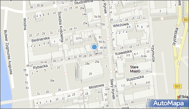 Elbląg, Rybacka, 26-27, mapa Elbląga
