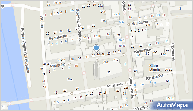 Elbląg, Rybacka, 31, mapa Elbląga
