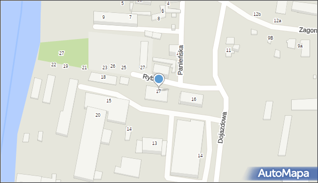 Elbląg, Rybna, 17, mapa Elbląga