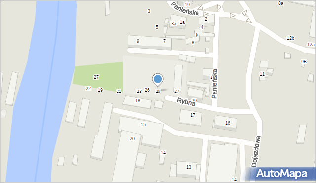 Elbląg, Rybna, 25, mapa Elbląga