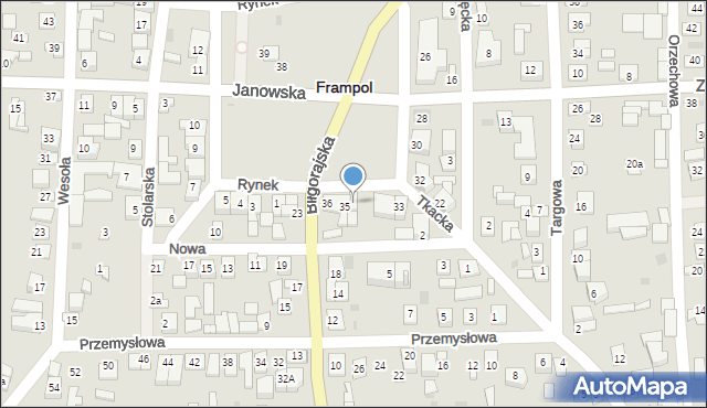 Frampol, Rynek, 36a, mapa Frampol