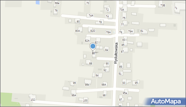 Gaszowice, Rydułtowska, 86, mapa Gaszowice