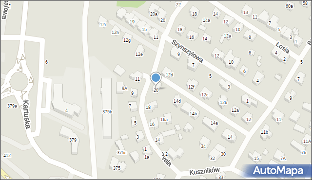 Gdańsk, Rysia, 20, mapa Gdańska
