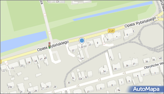 Gdańsk, Rybińskiego Jacka, opata, 11, mapa Gdańska
