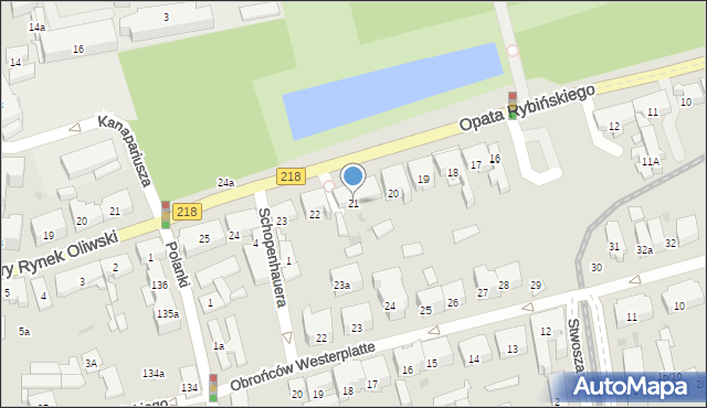 Gdańsk, Rybińskiego Jacka, opata, 21, mapa Gdańska