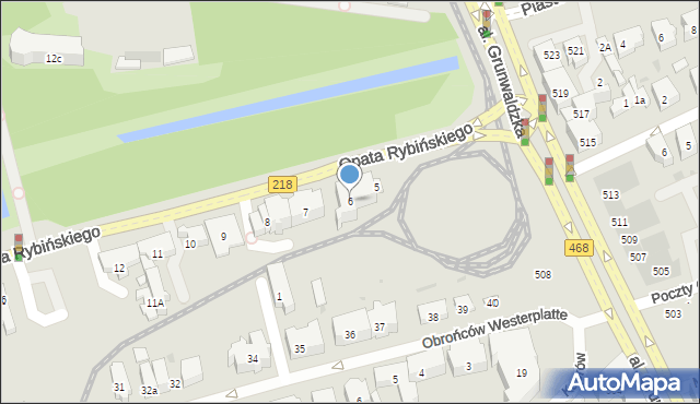 Gdańsk, Rybińskiego Jacka, opata, 6, mapa Gdańska