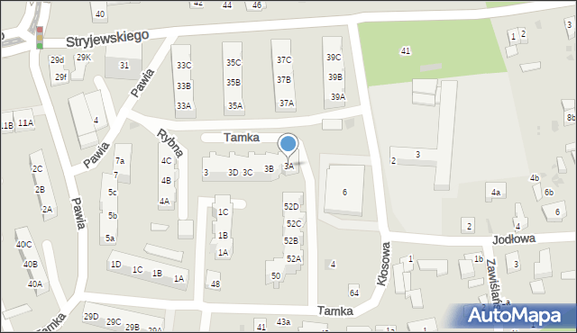 Gdańsk, Rybna, 3A, mapa Gdańska