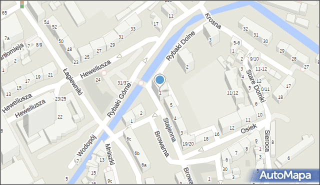 Gdańsk, Rybaki Dolne, 1, mapa Gdańska