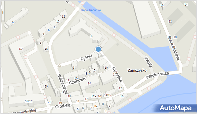 Gdańsk, Rycerska, 7, mapa Gdańska