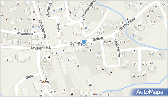 Gdów, Rynek, 16, mapa Gdów