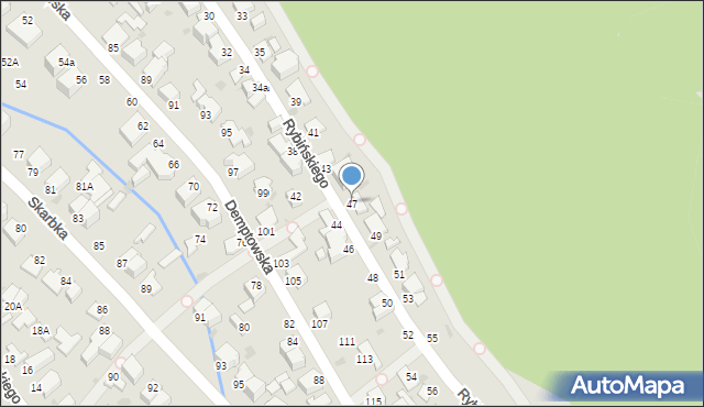 Gdynia, Rybińskiego Jana, 47, mapa Gdyni