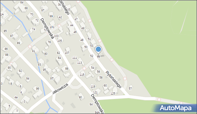 Gdynia, Rybińskiego Jana, 55, mapa Gdyni