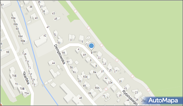 Gdynia, Rybińskiego Jana, 9, mapa Gdyni