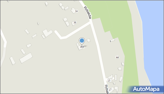 Gdynia, Rybaków, 36A, mapa Gdyni