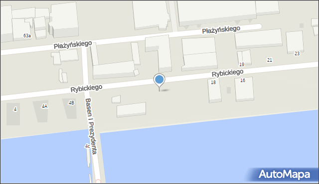 Gdynia, Rybickiego Arkadiusza, 10, mapa Gdyni