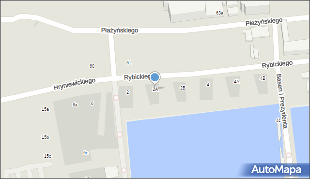 Gdynia, Rybickiego Arkadiusza, 2A, mapa Gdyni