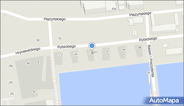 Gdynia, Rybickiego Arkadiusza, 2B, mapa Gdyni