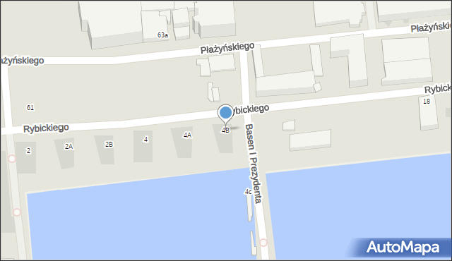 Gdynia, Rybickiego Arkadiusza, 4B, mapa Gdyni