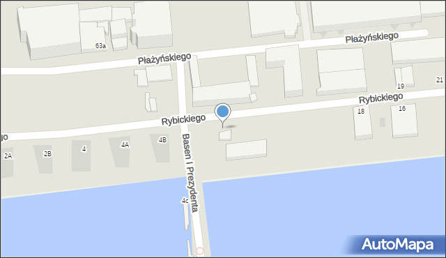 Gdynia, Rybickiego Arkadiusza, 6, mapa Gdyni